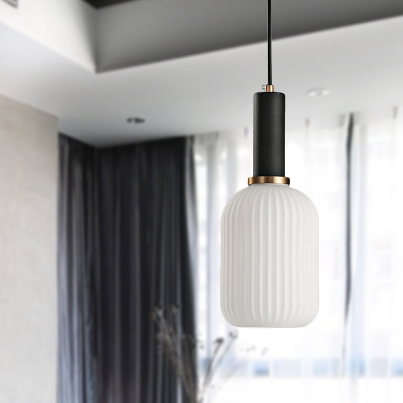 1 tête de salle à manger pendante légère légère macaron noir / rose / bleu lampe suspendue avec cylindre / ovale / tambour blanc nulle, 5 "/ 8" / 12 "de largeur