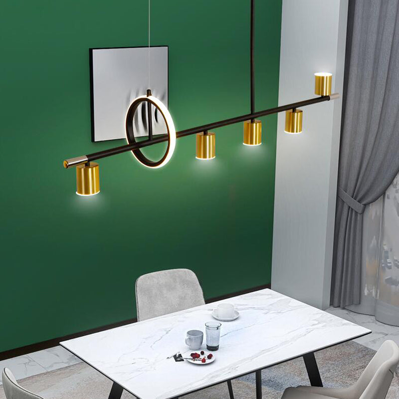 Modern Cylinders Island Chandelier Lights Metal Island Pendants