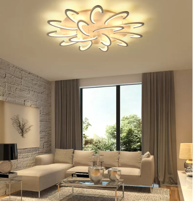 Luminaire encastré ombré en acrylique, style minimaliste, éclairage encastré à LED en blanc