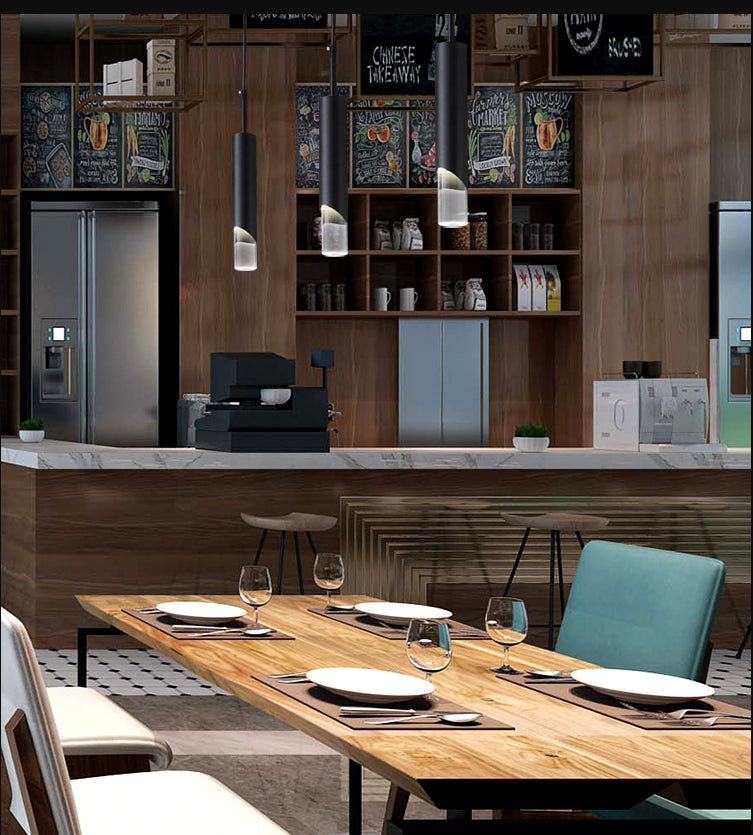 Modern Minimalist Style Tubes Pendant Lighting Fixtures Acrylic 1 Light Ceiling Lamp