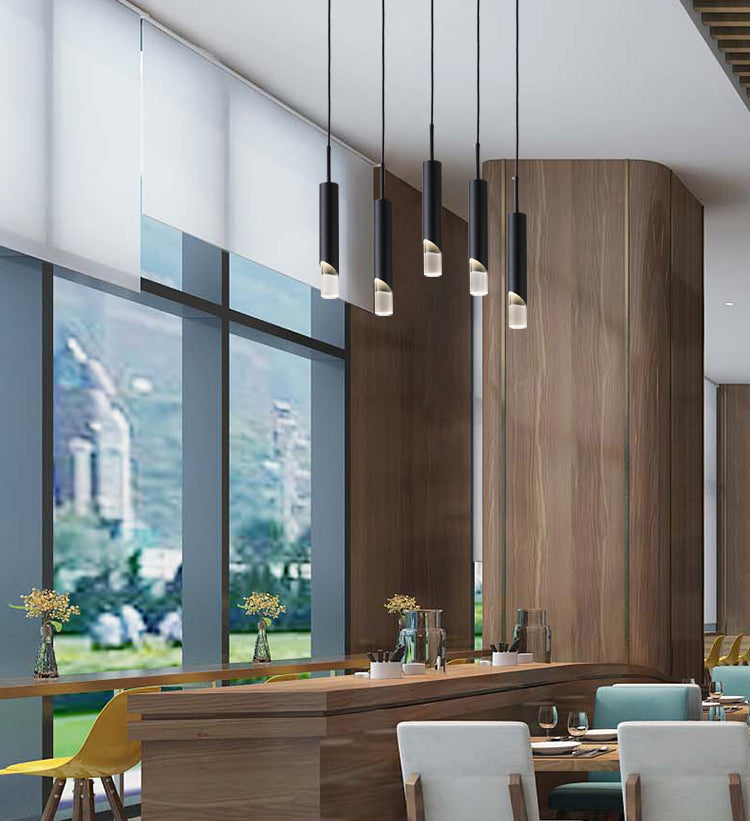 Modern Minimalist Style Tubes Pendant Lighting Fixtures Acrylic 1 Light Ceiling Lamp