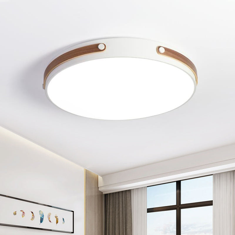 Cirkelvormige spoeling Modernistische acrylbruin/lichtbruin/roodbruine LED dicht bij plafondlamp in warm/wit licht, 16 "/21,5" breed