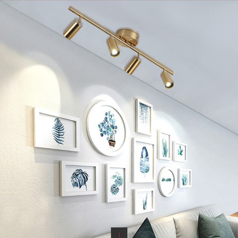 Nordic LED Track Lighting Surface Mounted Metal Spotlight for Living Room Dining Room Home and Clothing Store Commercial Shop