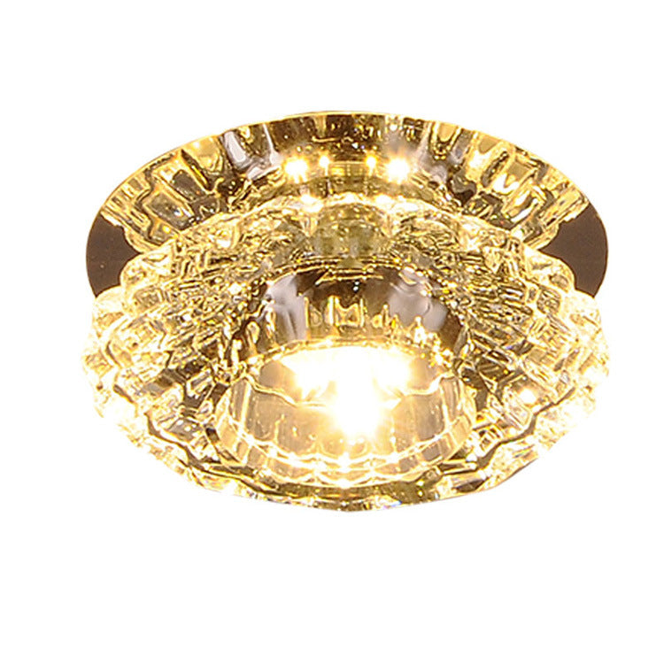 Mini Flush Mount Ceiling Lights Modern Minimalist Style Crystal 1 Light Flush Light for Living Room