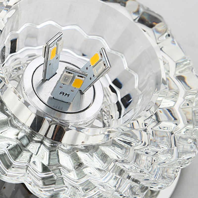 Mini Flush Mount Ceiling Lights Modern Minimalist Style Crystal 1 Light Flush Light for Living Room