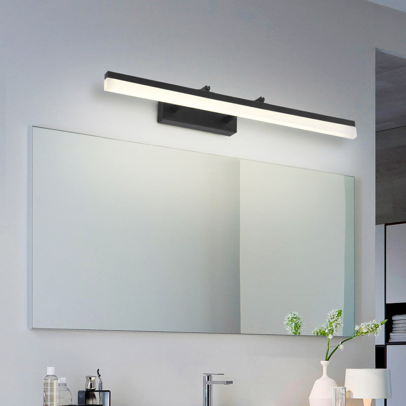 Acryl lineare Wandleuchte minimalistische LED -LED -Schwarzwandhalterung für Badezimmer