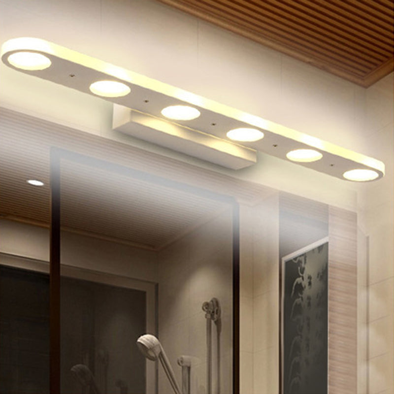 Contemporary Circles Wall Lighting Fixture Acrylic LED Bathroom Wall Mounted Lamp in White