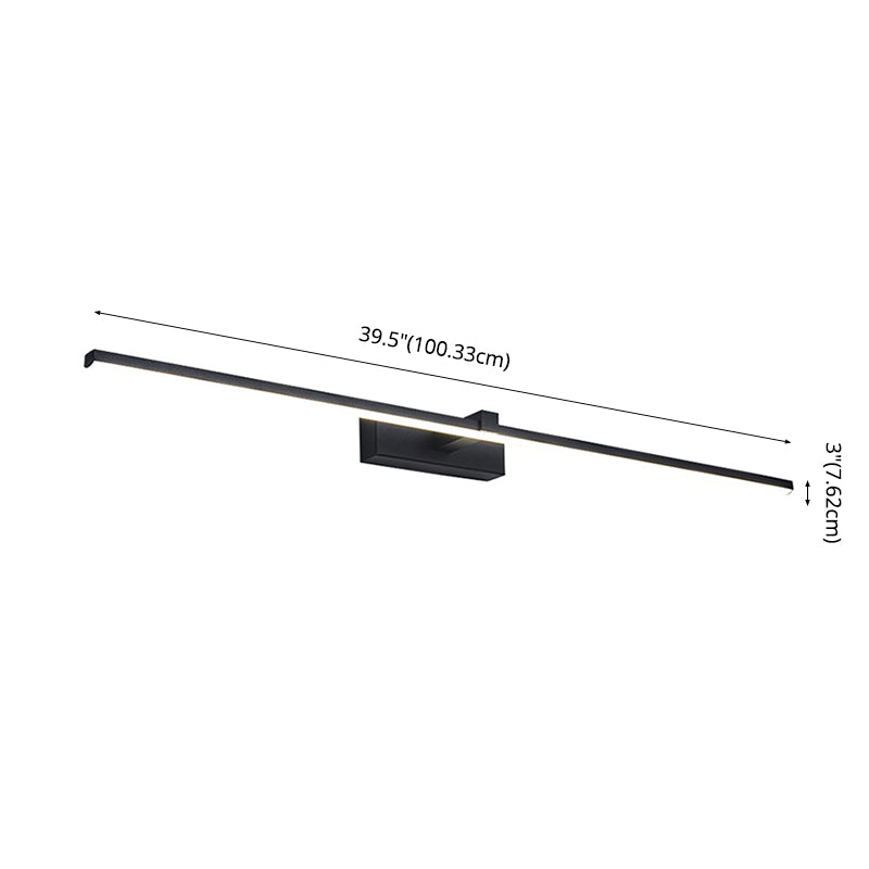 Linear Bathroom Sconce Light Fixture Metal Minimalist Style LED Wall Mount Light Fixture