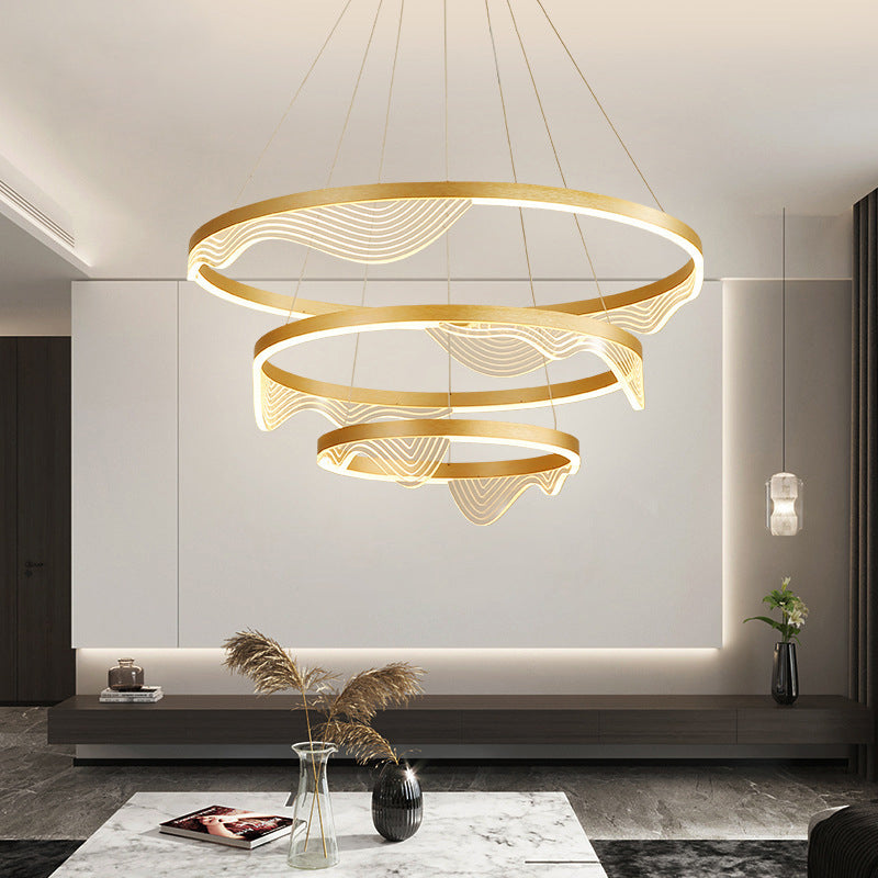 Modern Luxury Style Orbicular Pendant Lighting Fixtures Metal Hanging Light Kit for Living Room