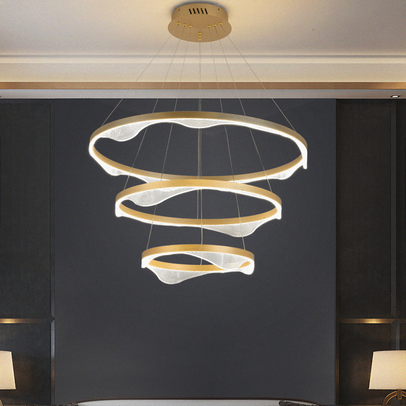 Modern Luxury Style Orbicular Pendant Lighting Fixtures Metal Hanging Light Kit for Living Room