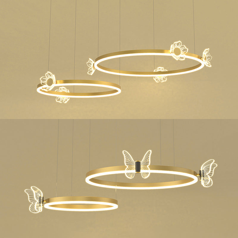 Kit de luz colgante de metal de techo orbicular moderno para sala de estar para sala de estar