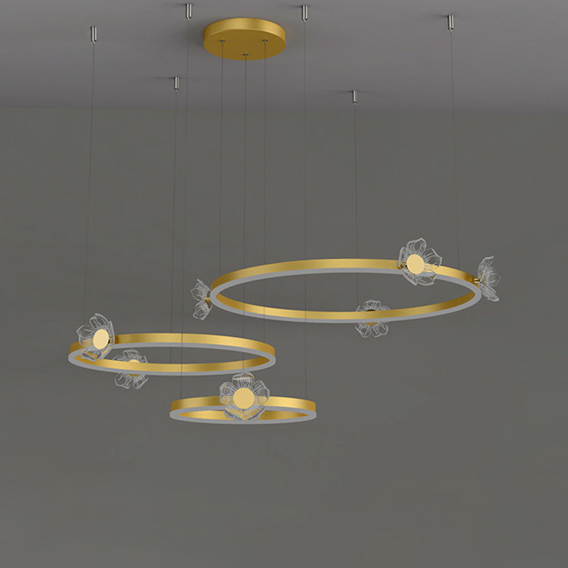 Kit de luz colgante de metal de techo orbicular moderno para sala de estar para sala de estar