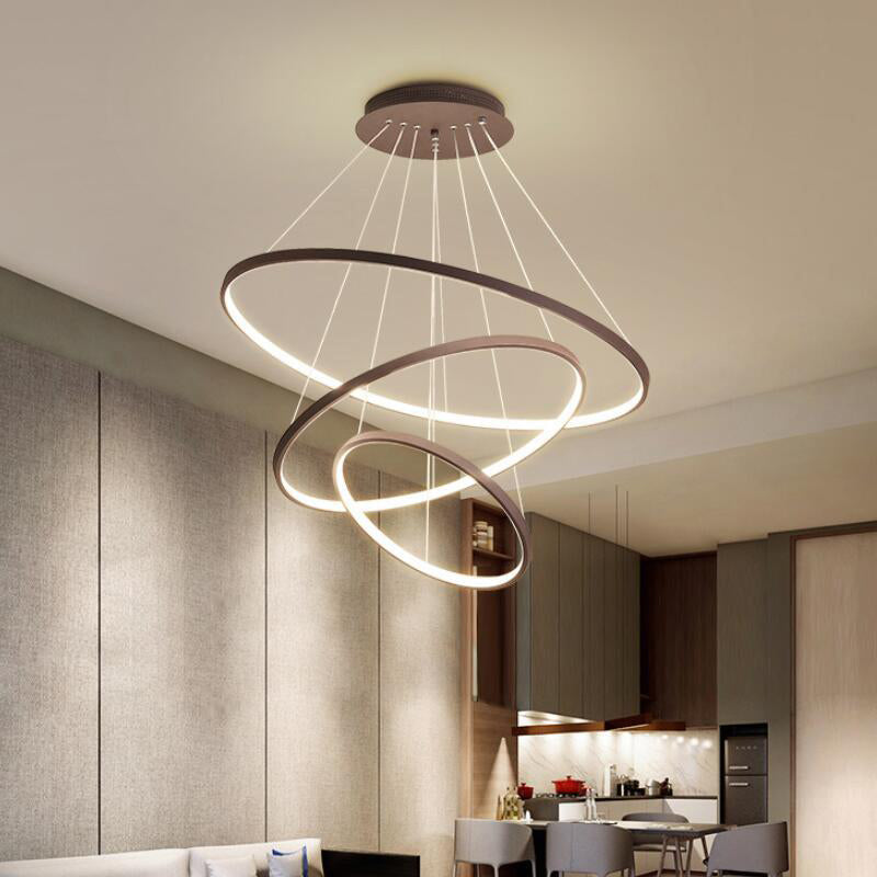 Modern Simplicity Orbicular Chandelier Lamp Aluminum Hanging Pendant Lights for Restaurant