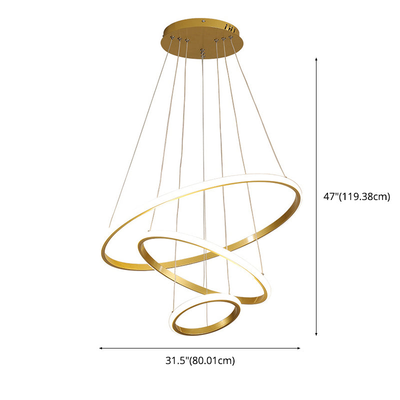 Modern Simplicity Orbicular Chandelier Lamp Aluminum Hanging Pendant Lights for Restaurant
