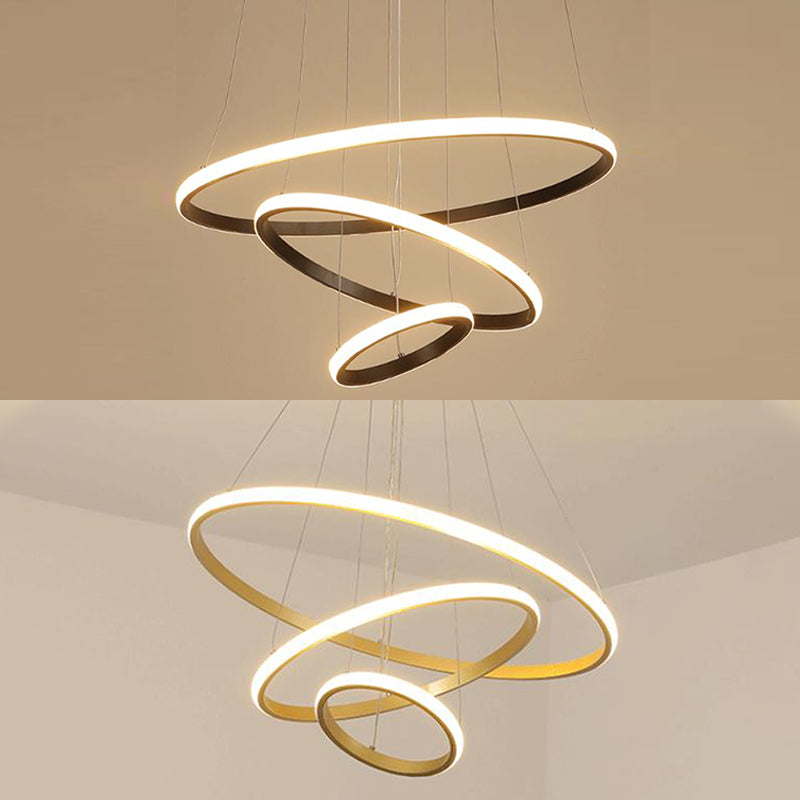 Modern Simplicity Orbicular Chandelier Lamp Aluminum Hanging Pendant Lights for Restaurant