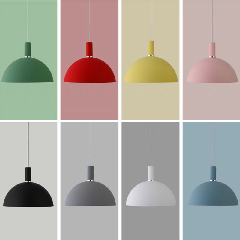 Dome Metal Hanging Light Nordic Minimalist Style 1 Light Hanging Lamp for Living Room