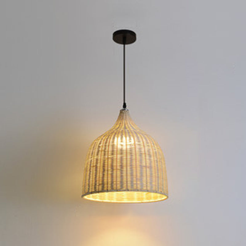 Chinese Pendant Lighting Fixtures Bamboo Hanging Light with Hanging Cord for Restaurant