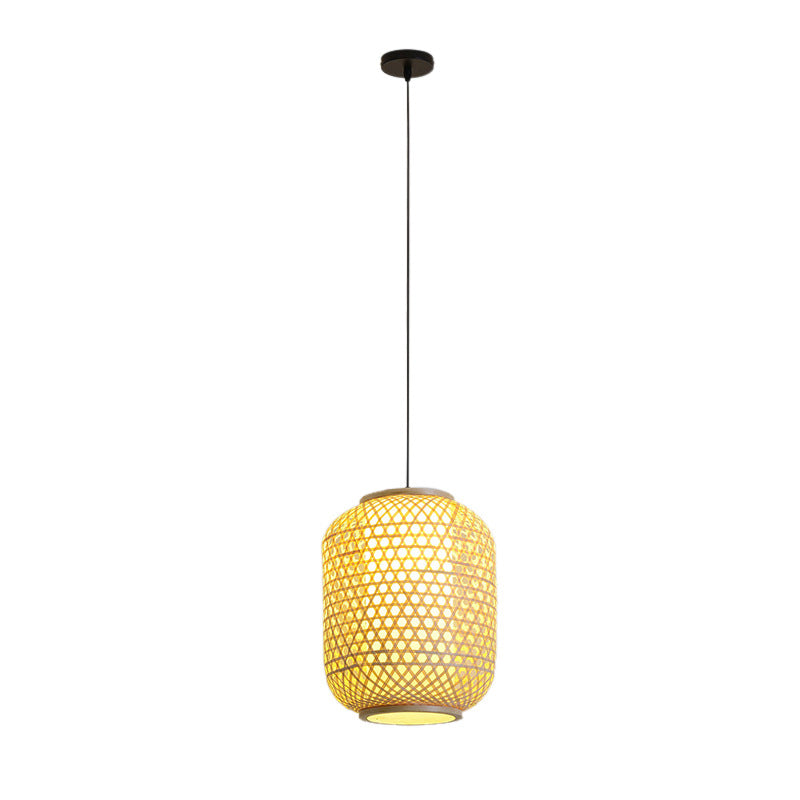 Chinese Pendant Lighting Fixtures Bamboo Hanging Light with Hanging Cord for Restaurant