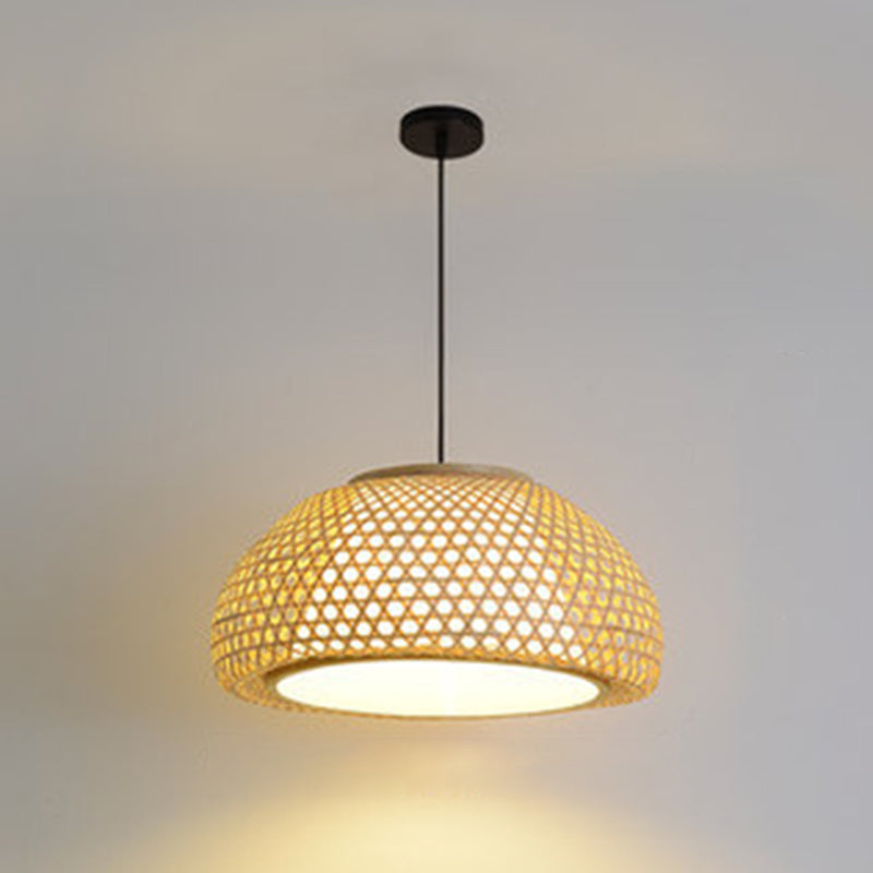 Chinese Pendant Lighting Fixtures Bamboo Hanging Light with Hanging Cord for Restaurant