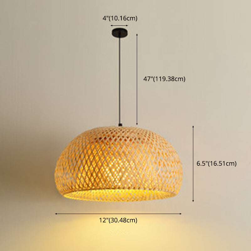 Chinese Pendant Lighting Fixtures Bamboo Hanging Light with Hanging Cord for Restaurant