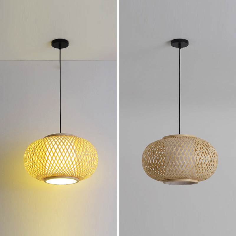 Chinese Pendant Lighting Fixtures Bamboo Hanging Light with Hanging Cord for Restaurant