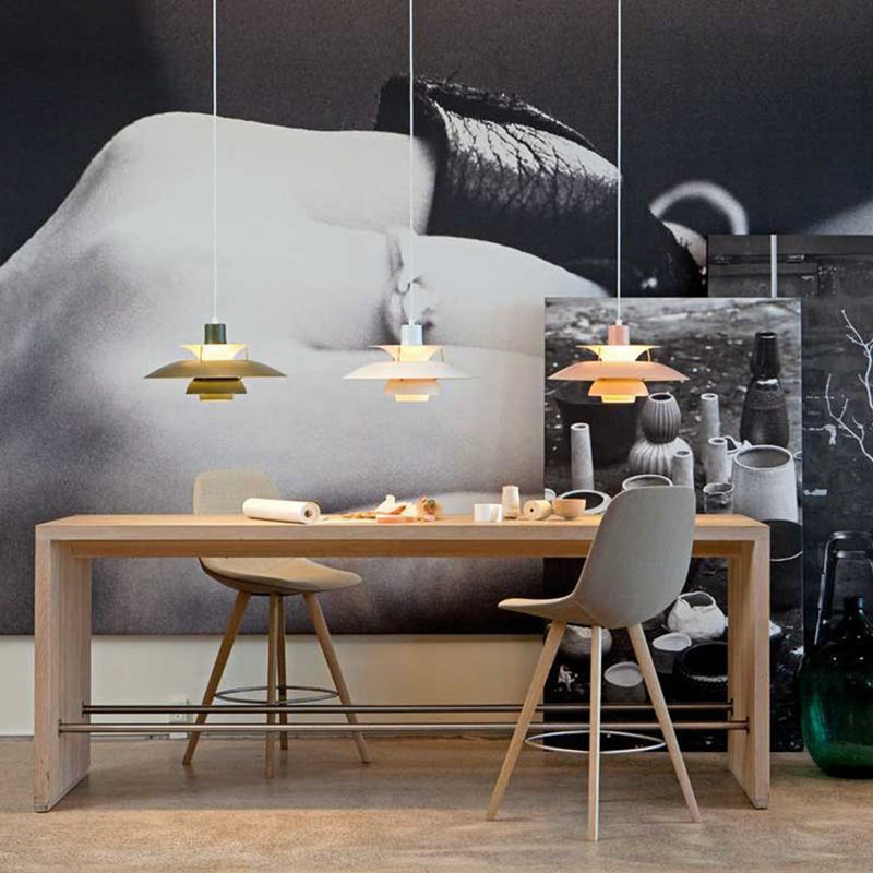 Modern Simplicity Geometric Hanging Pendnant Lamp Aluminum Hanging Pendant Lights for Restaurant