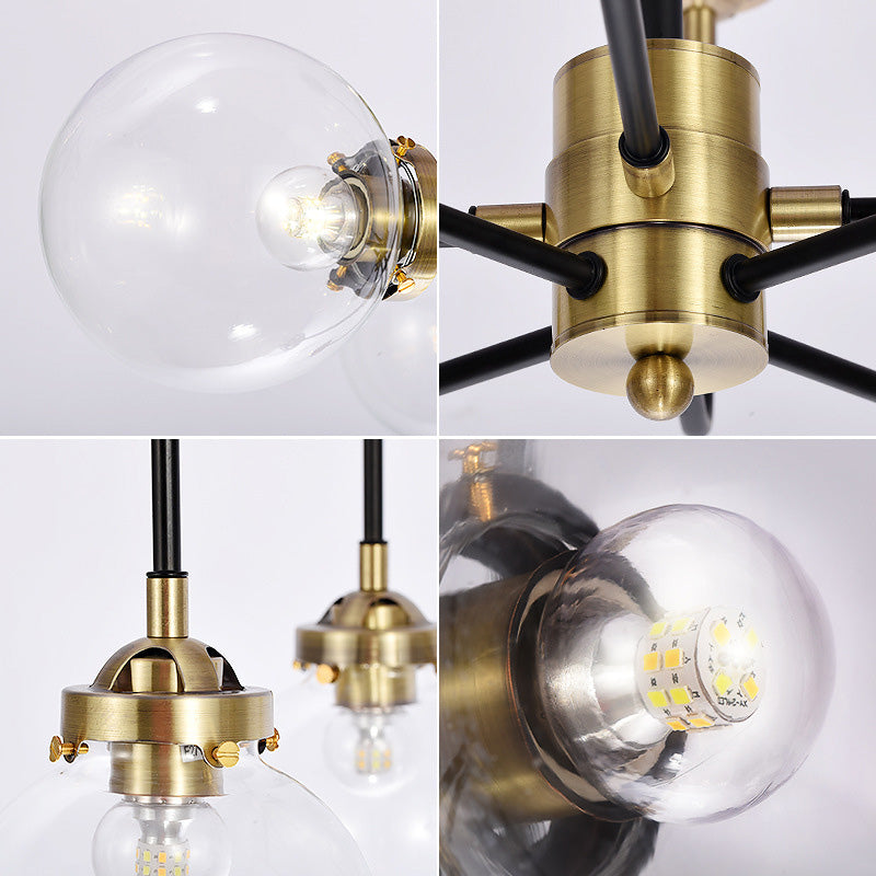 Lámpara de lámpara esférica de vidrio lámpara de lámpara simple para sala de estar para sala de estar