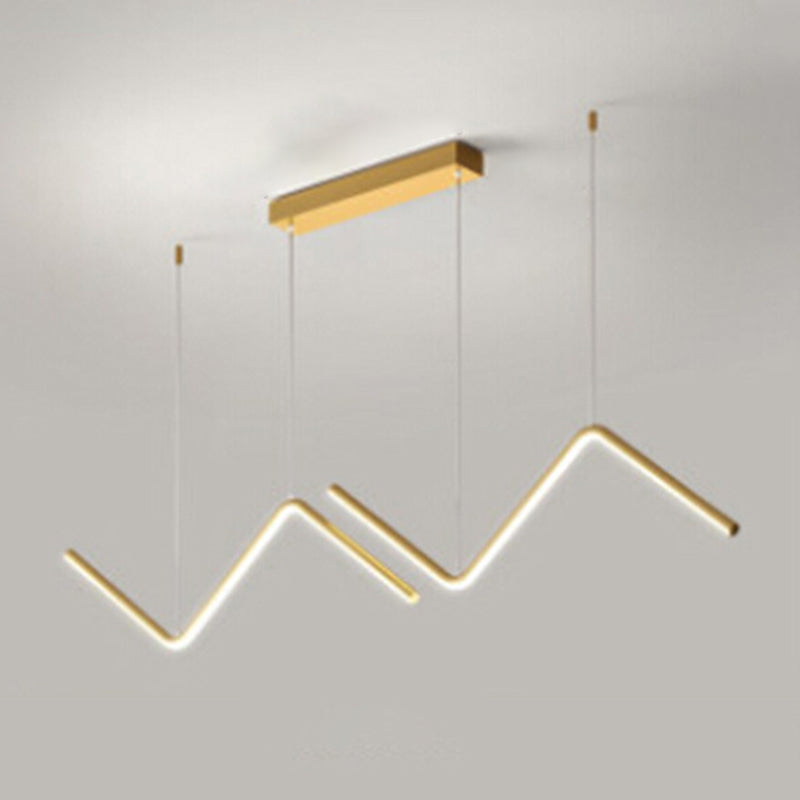 Polyline Island Chandelier Lights Simplicity Aluminum Chandelier Lighting Fixtures for Dining Table