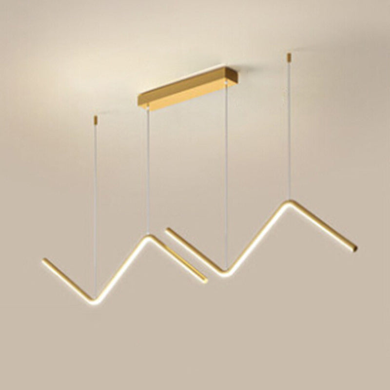 Polyline Island Chandelier Lights Simplicity Aluminum Chandelier Lighting Fixtures for Dining Table