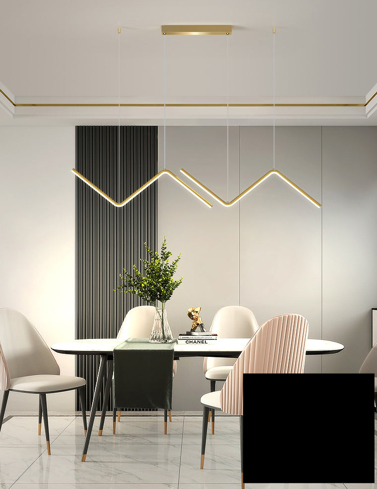 Polyline Island Chandelier Lights Simplicity Aluminum Chandelier Lighting Fixtures for Dining Table