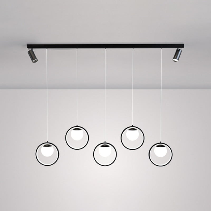 5-LIGHTS COURCHES LED ISLAND LIGHT VERRE DOUBLE DOUBLE SPOIGNEMENTS Minimalisme Éclairage pour salle à manger