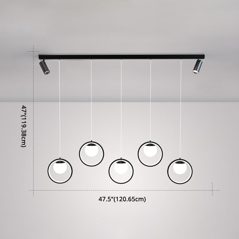 5-LIGHTS COURCHES LED ISLAND LIGHT VERRE DOUBLE DOUBLE SPOIGNEMENTS Minimalisme Éclairage pour salle à manger