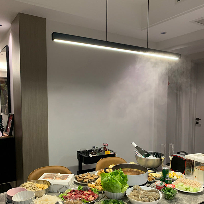 Luci di lampadari dell'isola lineare Simplicità Fissature di illuminazione lampadario in alluminio per tavolo da pranzo