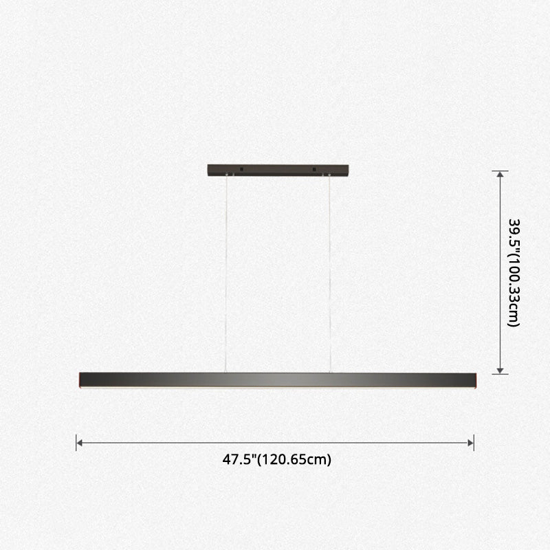 Luci di lampadari dell'isola lineare Simplicità Fissature di illuminazione lampadario in alluminio per tavolo da pranzo