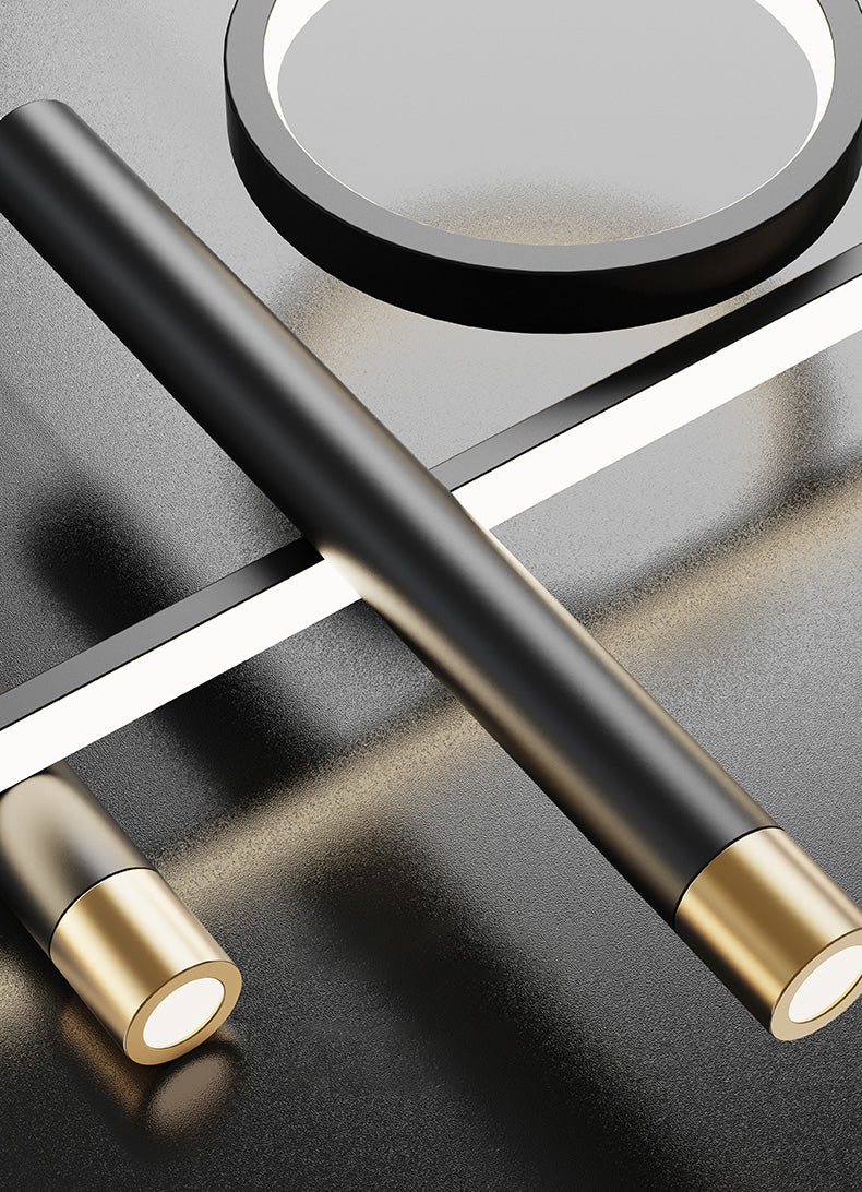 43.3" Length Minimalism LED Island Light Spotlight Design Nordic Style Aluminum Geometric Lines Hanging Light for Dining Room