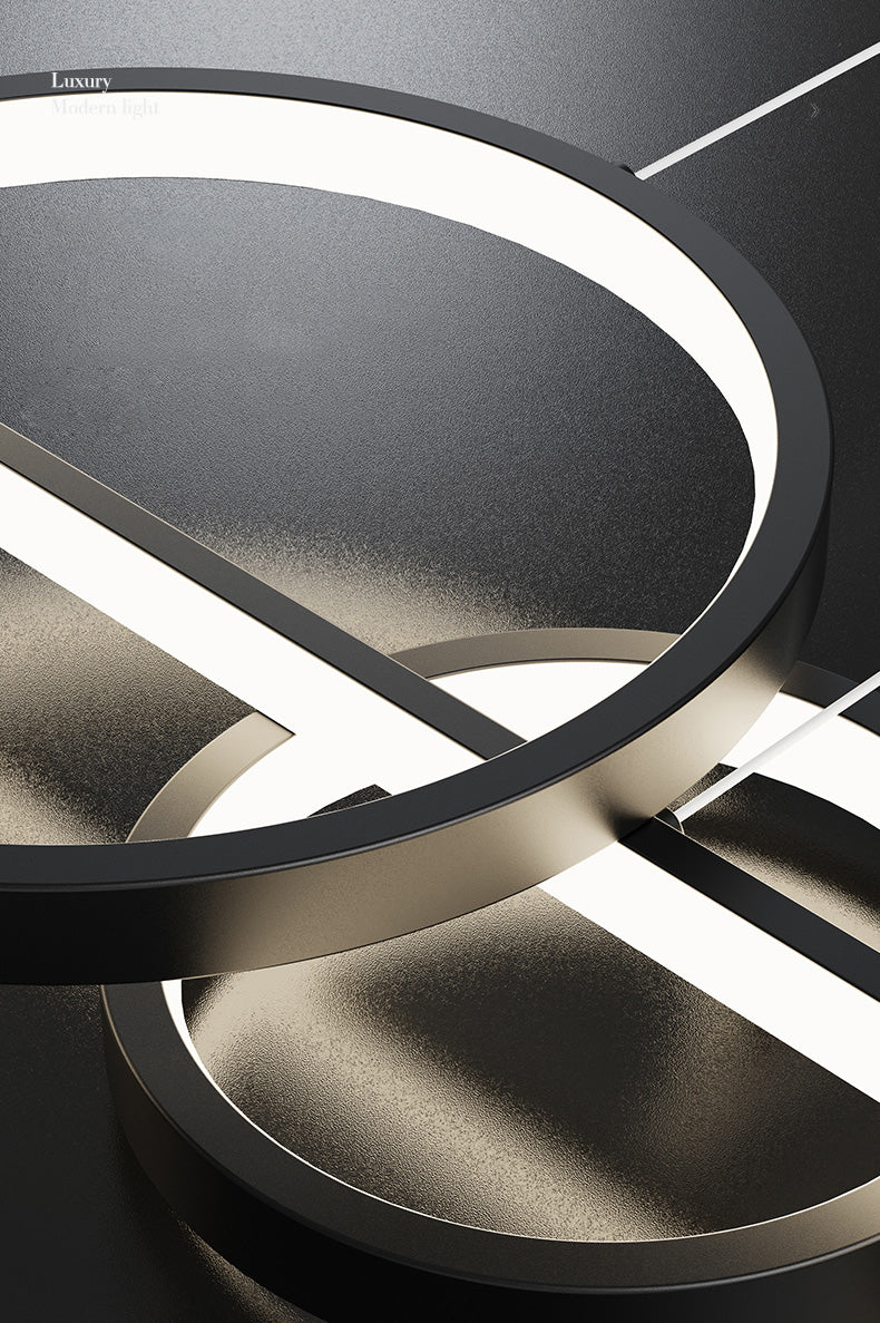 43.3" Length Minimalism LED Island Light Spotlight Design Nordic Style Aluminum Geometric Lines Hanging Light for Dining Room