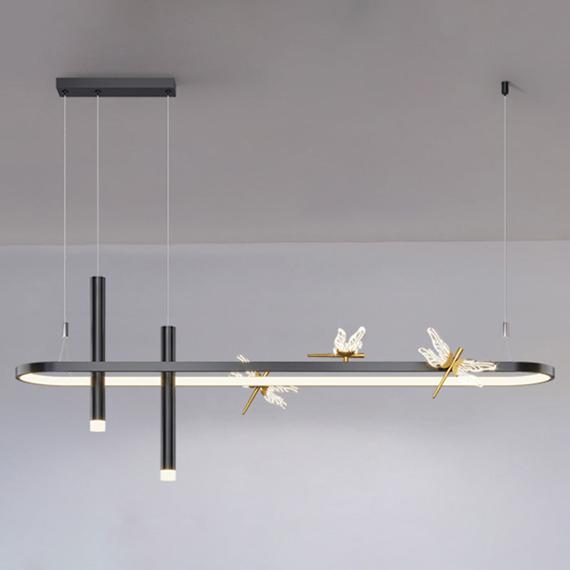 Modern Linear Ceiling Pendant Light Metal Island Pendant