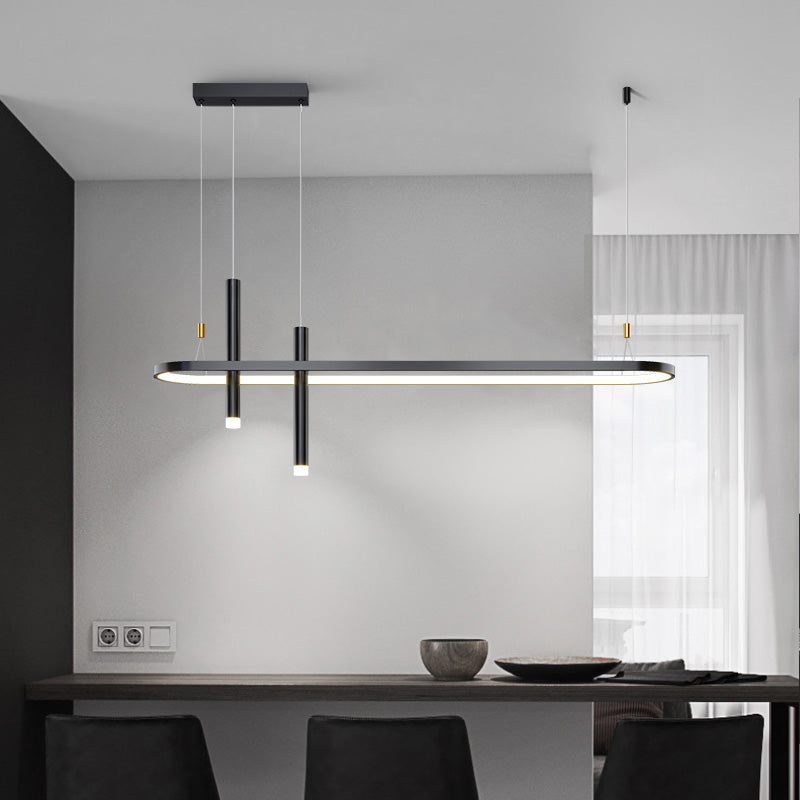 Modern Linear Ceiling Pendant Light Metal Island Pendant