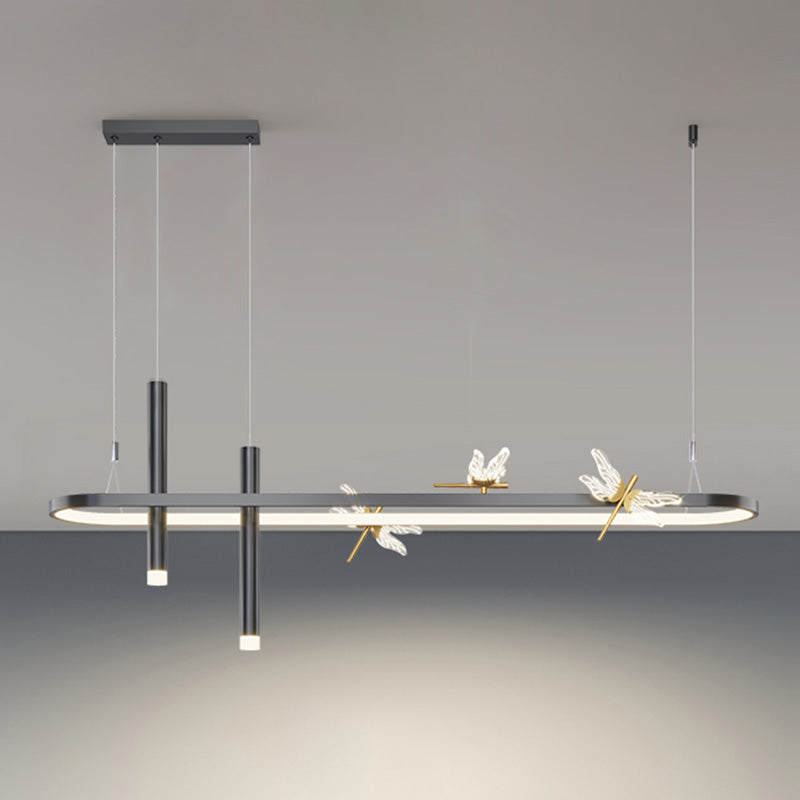 Modern Linear Ceiling Pendant Light Metal Island Pendant