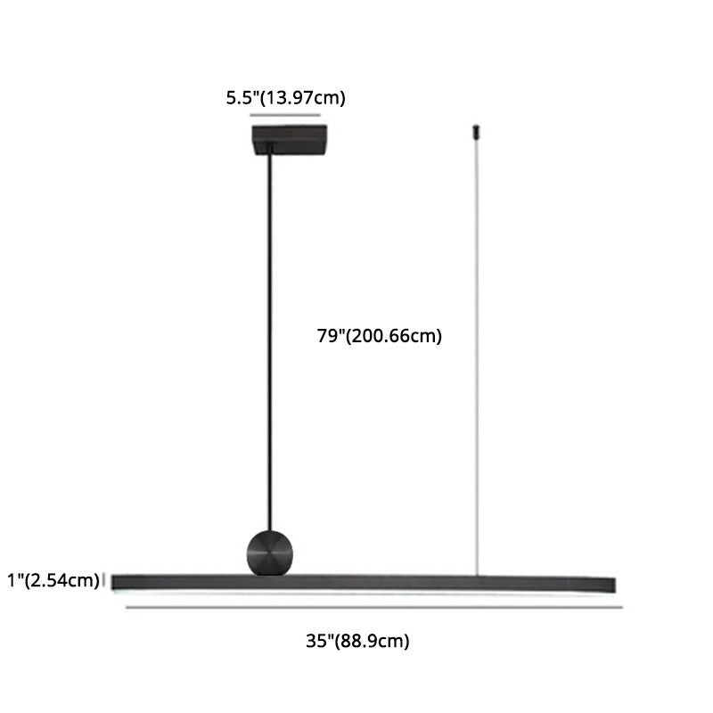 Linear Island Lighting Metallic Contemporary Simplicity Pendant Lighting Fixtures for Restaurant