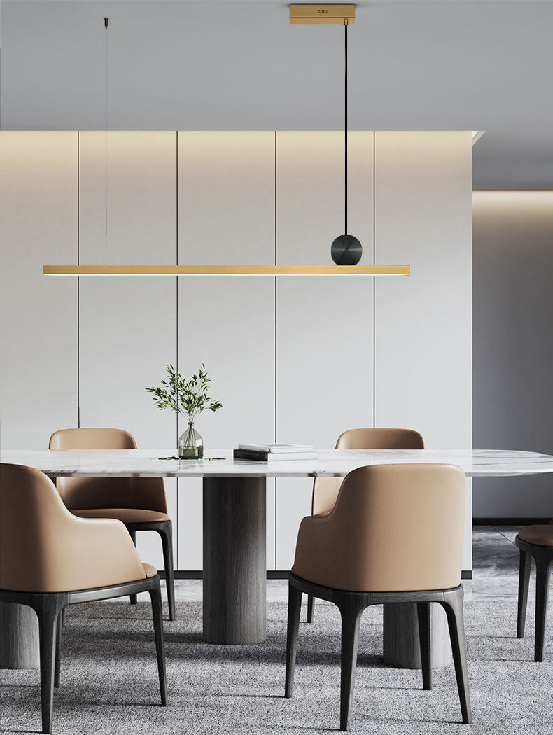 Linear Island Lighting Metallic Contemporary Simplicity Pendant Lighting Fixtures for Restaurant