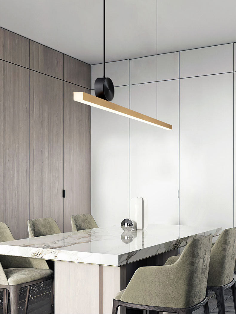 Linear Island Lighting Metallic Contemporary Simplicity Pendant Lighting Fixtures for Restaurant