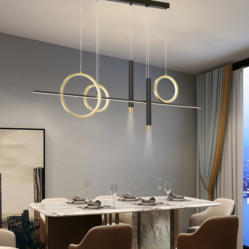 Luz de techo lineal Luz Modern Metal Island Pendants