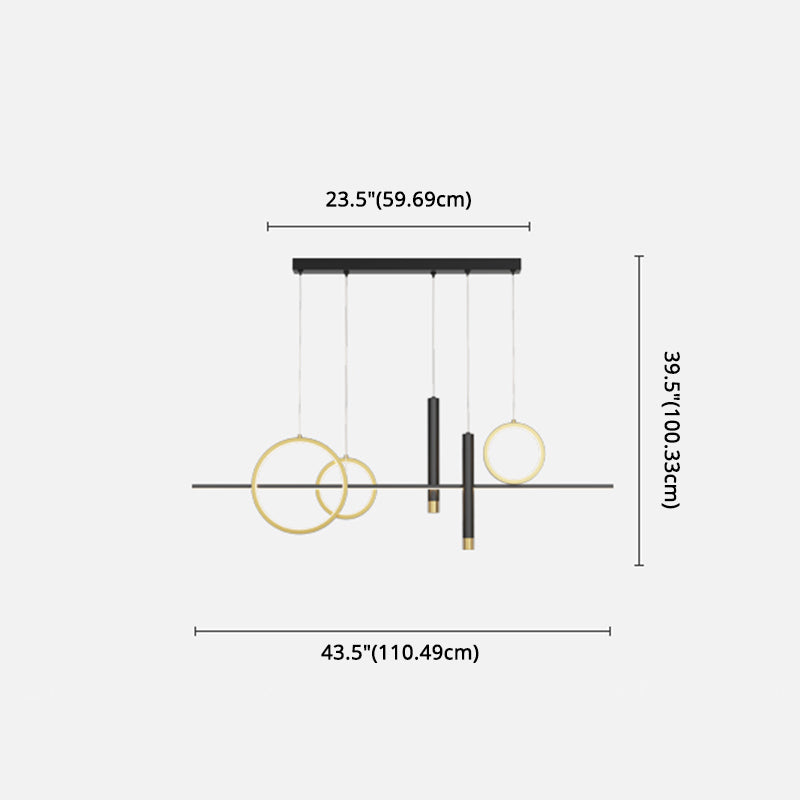 Luz de techo lineal Luz Modern Metal Island Pendants