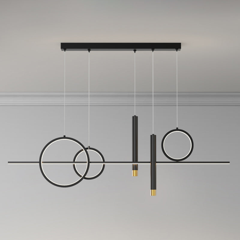 Luz de techo lineal Luz Modern Metal Island Pendants