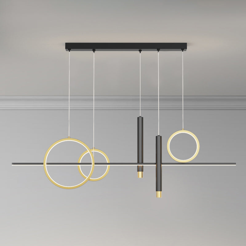 Luz de techo lineal Luz Modern Metal Island Pendants
