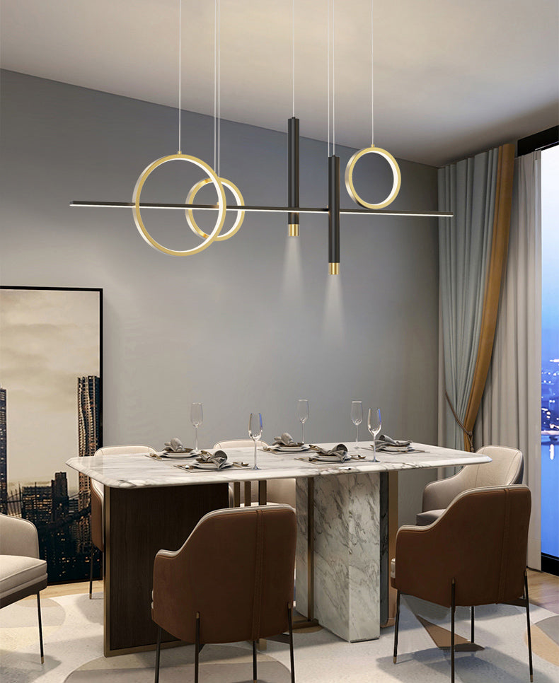 Luz de techo lineal Luz Modern Metal Island Pendants