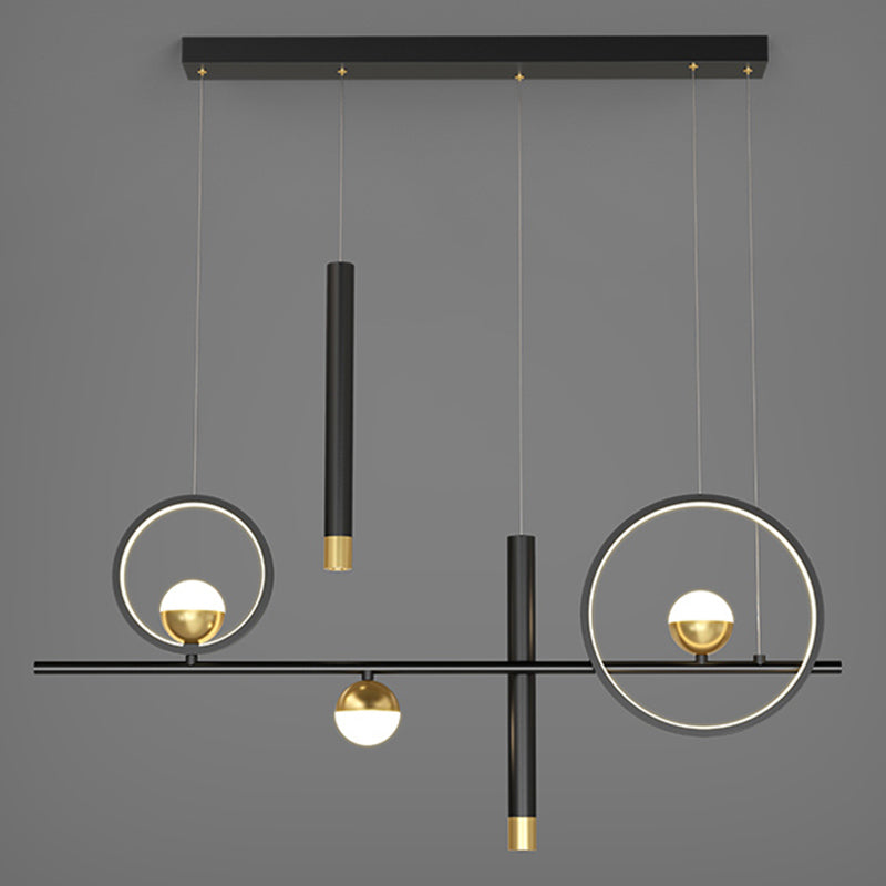 Modern Minimalist Minimalist Linear Isola Luci Luci in metallo Pla lampadario per soggiorno