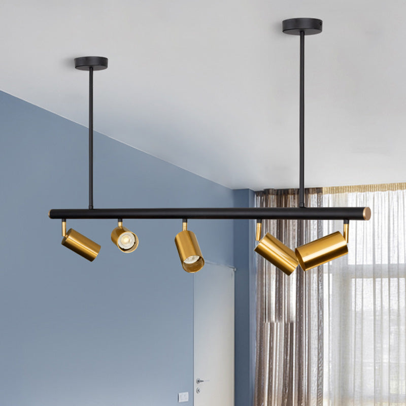 5-Lights Cylindrical Island Light Nordic Style Angle Adjustable Spotlight Dining Room Lighting Fixture
