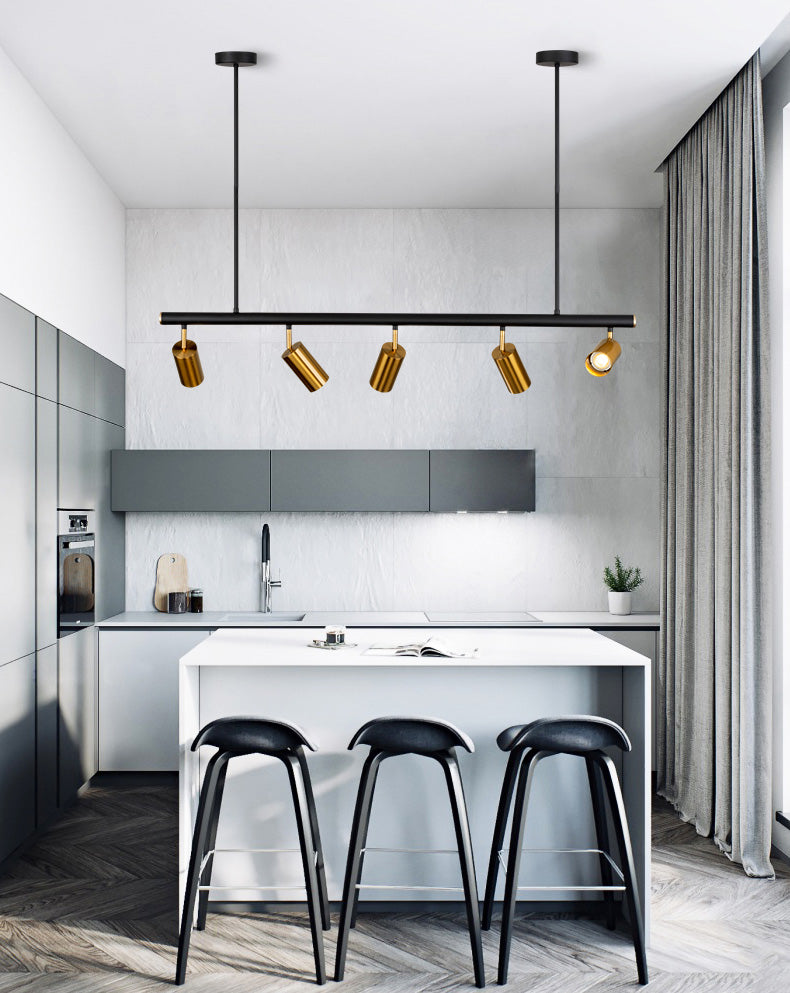 5-Lights Cylindrical Island Light Nordic Style Angle Adjustable Spotlight Dining Room Lighting Fixture